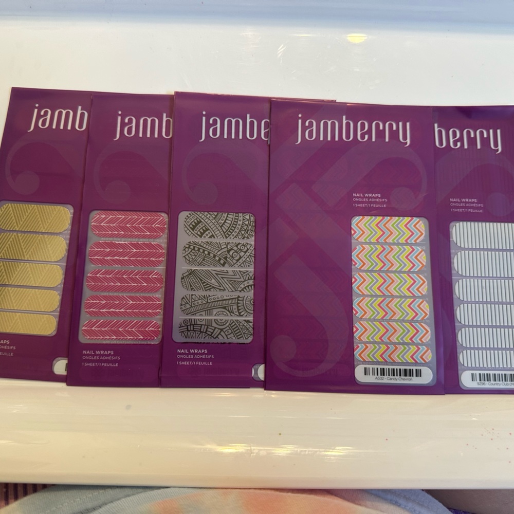 NEW UNOPENED Lot of 5 Jamberry nail wraps geometric/stripes